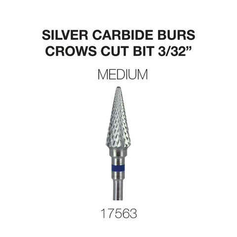 Silver Carbide Burs For Nails - Crows Cut Bit 3/32"