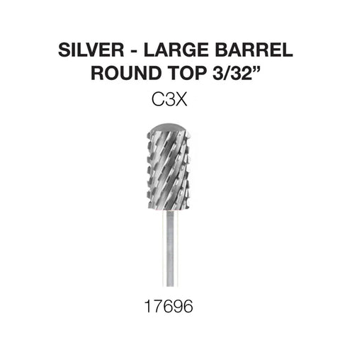 Silver Carbide- Large Barrel-Round Top- 3/32"