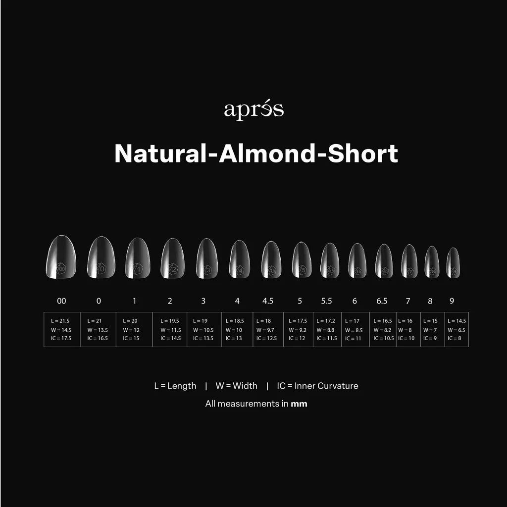 Apres - Gel-X Tips 2.0 - Natural almond short (600 Pcs)