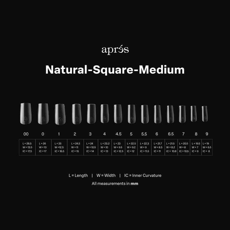 Apres - Gel-X Tips 2.0 - Natural square medium (600 Pcs)