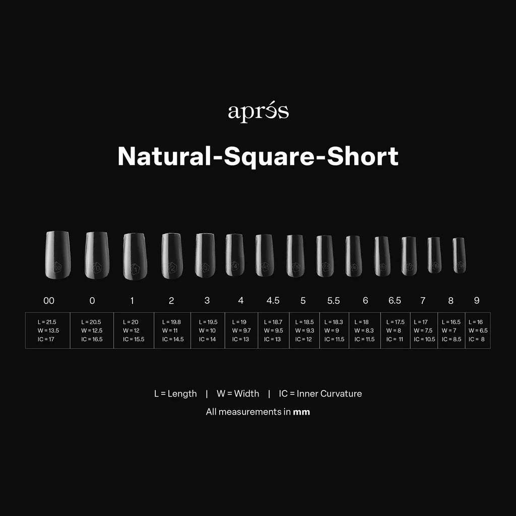 Apres - Gel-X Tips 2.0 - Natural suqare short (600 Pcs)